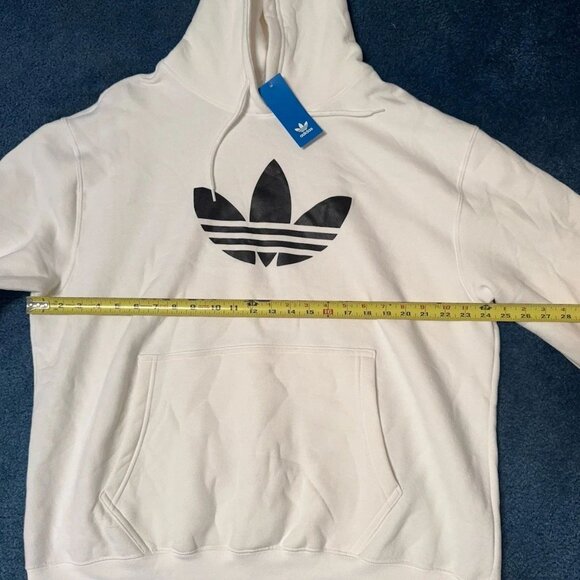 adidas Originals Trefoil Big Logo Hoodie XL White Streetwear Classic NWT - Picture 7 of 13